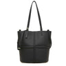 black Genuine Leather Commuter Tote Bag