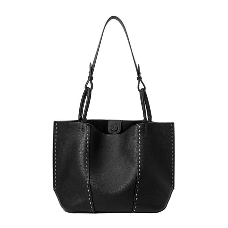 Black Stitching Genuine Leather bag