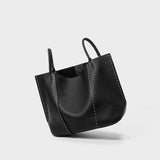 Black leather handbag 