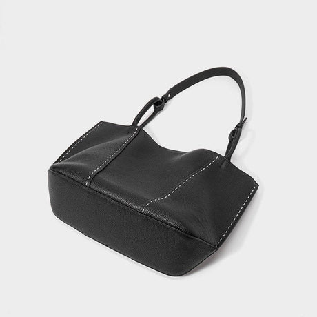 Black handbag with a strap