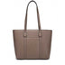 dark gray Leather Croc-Embossed Structured Tote Bag