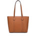 caramel Genuine Leather Croc-Embossed Structured Tote Bag 