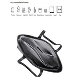 Black Croc-Embossed handbag with open compartment 