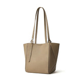 Women's Gray Genuine Leather Geometric Tote Bag