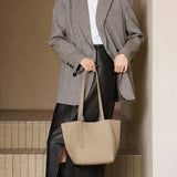 Women's gray Genuine Leather Geometric tote Bag