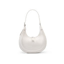  off-white Genuine Leather Half Moon Shoulder Bag 