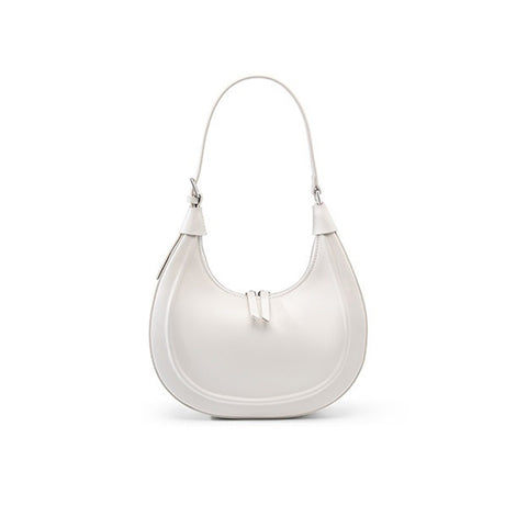  off-white Genuine Leather Half Moon Shoulder Bag 