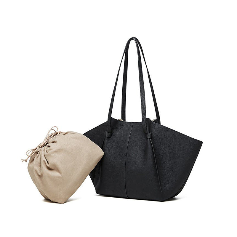 Women's Genuine Leather Large Capacity Bat Tote Bag | PRUSES