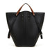 BLACK Genuine Leather Large Capacity Bucket Bag