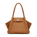 Women's brown Genuine Leather Large Capacity Tote Bag 