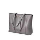 gray Genuine Leather Large Capacity Tote Bag