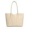 off-white Genuine Leather Large Capacity Woven Tote Bag 