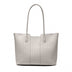gray Genuine Leather Large Capacity Woven Tote Bag