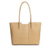 khaki Genuine Leather Large Capacity Woven Tote Bag 