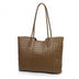 brown Genuine Leather Large Capacity Woven Tote Bag