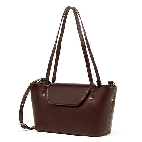 Women's burgundy Genuine Leather Large Structured Tote Bag 