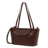 Women's burgundy Genuine Leather Large Structured Tote Bag 