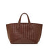 burgundy Genuine Leather Large Woven Tote Bag