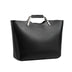 Black Genuine Leather Metal Handle Large Tote Bag