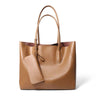 brown Genuine Leather Minimalist Tote Bag 