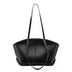 Women's black Genuine Leather  Minimalist Tote Bag