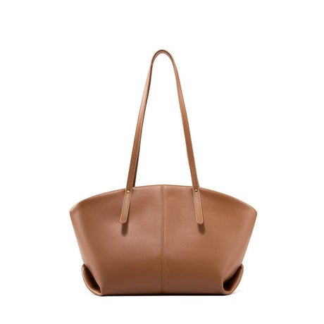 Women's brown Genuine Leather  Minimalist Tote Bag