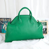 Green  Genuine Leather Oversized  Handbags 