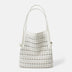 Women's creamy white Genuine Leather Perforated Tote Bag