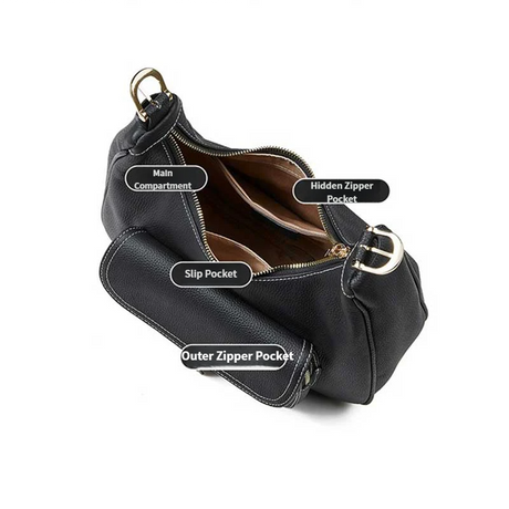 Women's Genuine Leather Shoulder Bag with Pocket | PRUSES