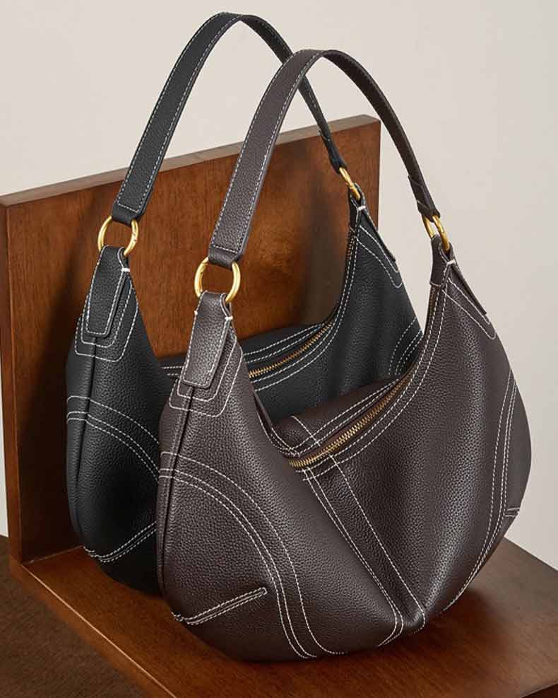 Two hobo handbags black and coffee