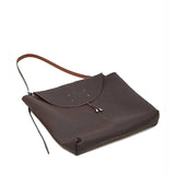 coffee Leather Slouchy Hobo Shoulder Bag bottom