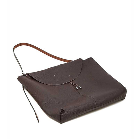 coffee Leather Slouchy Hobo Shoulder Bag bottom