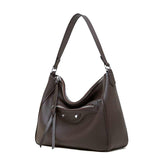 Leather coffee Hobo Shoulder Bag
