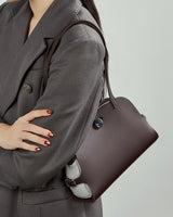 Women's coffee Genuine Leather Structured Saddle Bag 