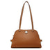 Women's brown Genuine Leather Structured Saddle Bag