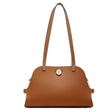 Women's brown Genuine Leather Structured Saddle Bag