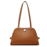 Women's brown Genuine Leather Structured Saddle Bag