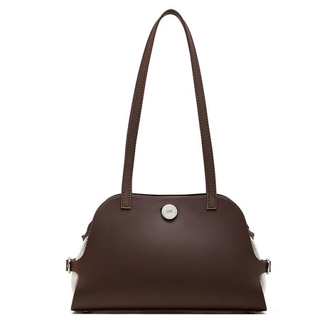  coffee Genuine Leather Structured Saddle Bag 