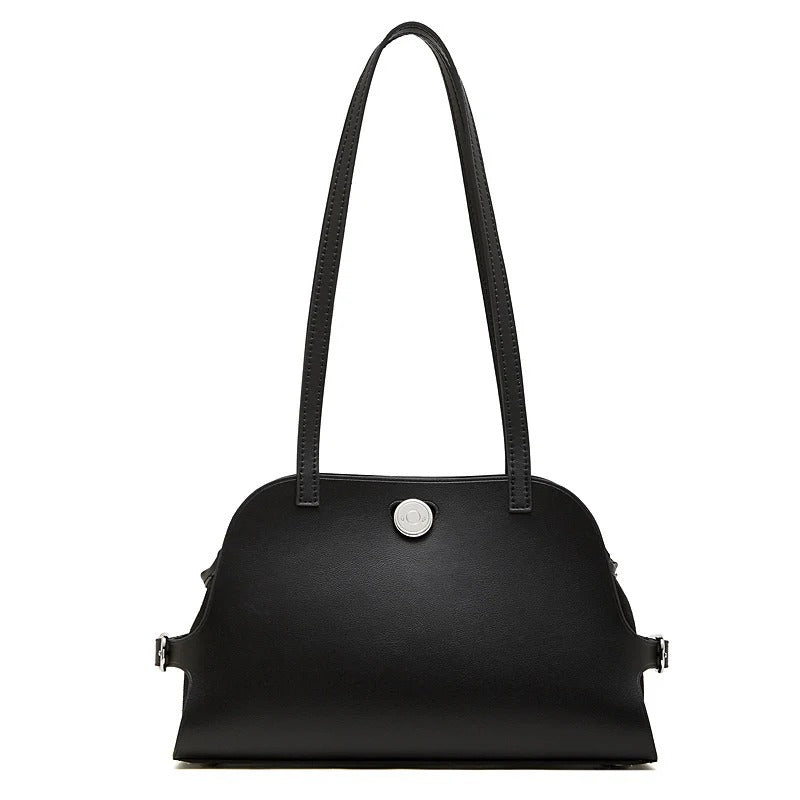 Women's black Genuine Leather Structured Saddle Bag