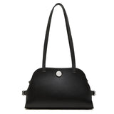 Women's black Genuine Leather Structured Saddle Bag