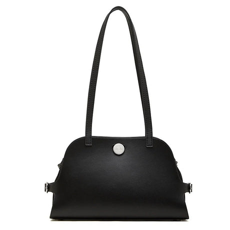 Women's black Genuine Leather Structured Saddle Bag