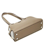 Women's Gray Genuine Leather Structured Saddle Bag bottom