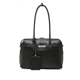 Women's black Genuine Leather Structured Shoulder Bag 