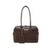 chocolate Genuine Leather Structured Shoulder Bag 