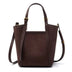 Womens coffee Genuine Leather & Suede Bucket Bag 