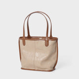 apricot Genuine Leather Vintage Tote Bag