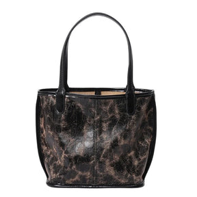black Genuine cowhide Leather Vintage Tote Bag