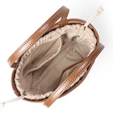  leather handbag with beige interior 