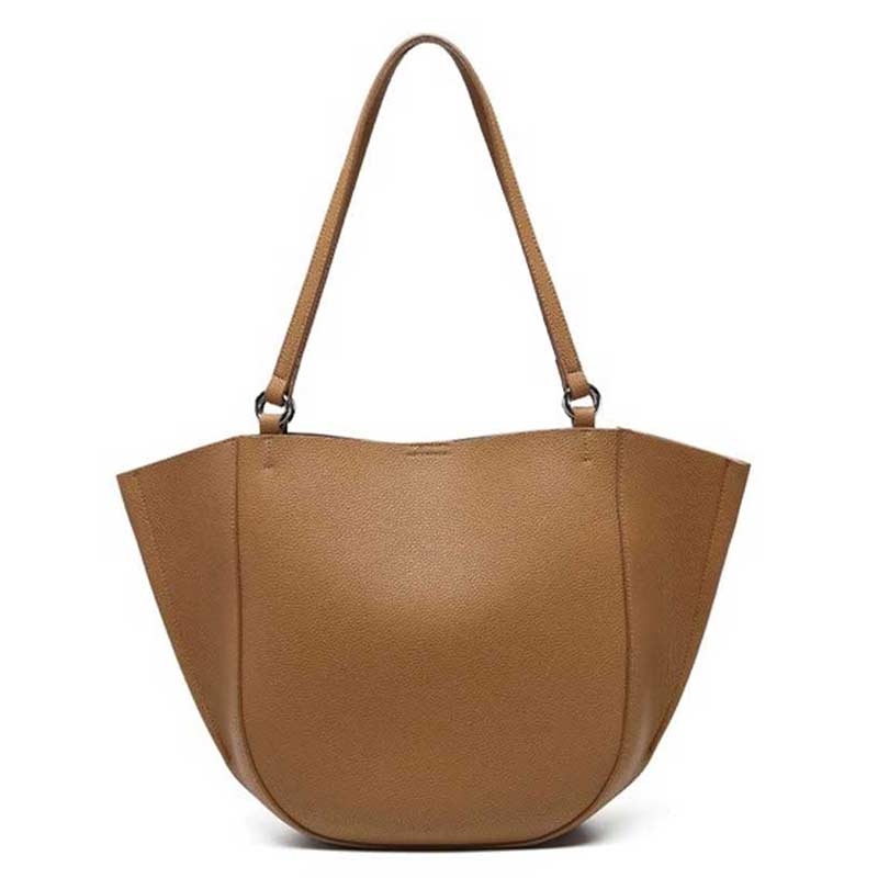brown Genuine Leather Work Tote Bag 
