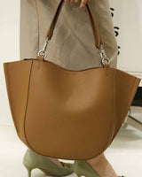 women brown Leather Tote Bag 